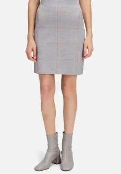 Betty Barclay Röcke*Strickrock mit Jacquard Patch Grey/Beige