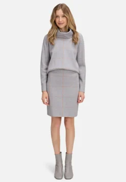 Betty Barclay Röcke*Strickrock mit Jacquard Patch Grey/Beige