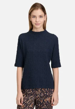 Betty Barclay Shirts*Strukturshirt mit Stehkragen dunkelblau