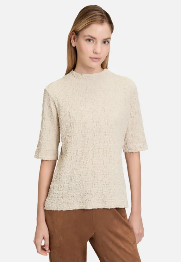 Betty Barclay Shirts*Strukturshirt mit Stehkragen beige