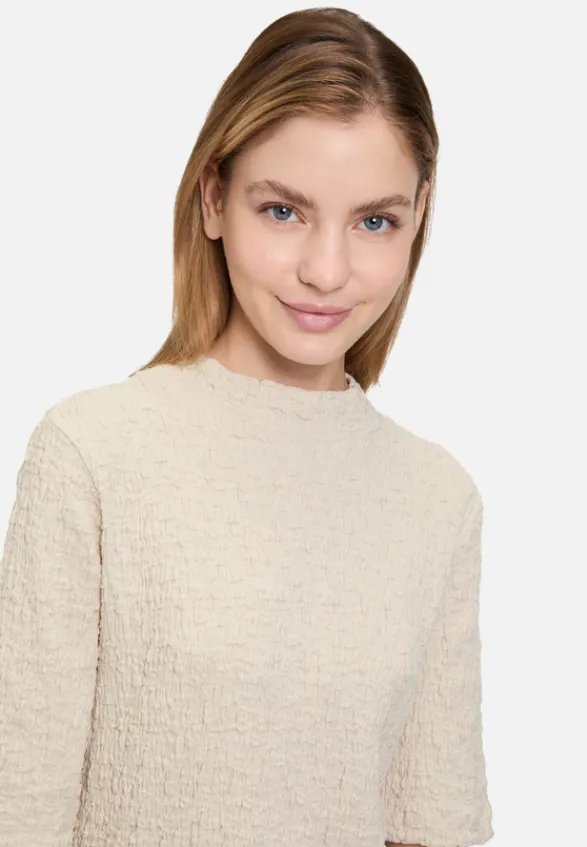 Betty Barclay Shirts*Strukturshirt mit Stehkragen beige