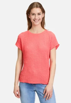 Betty Barclay Shirts*Strukturshirt mit U-Boot-Ausschnitt Hot Coral