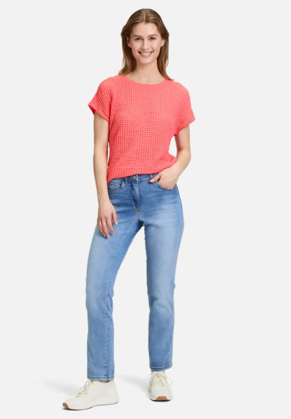 Betty Barclay Shirts*Strukturshirt mit U-Boot-Ausschnitt Hot Coral