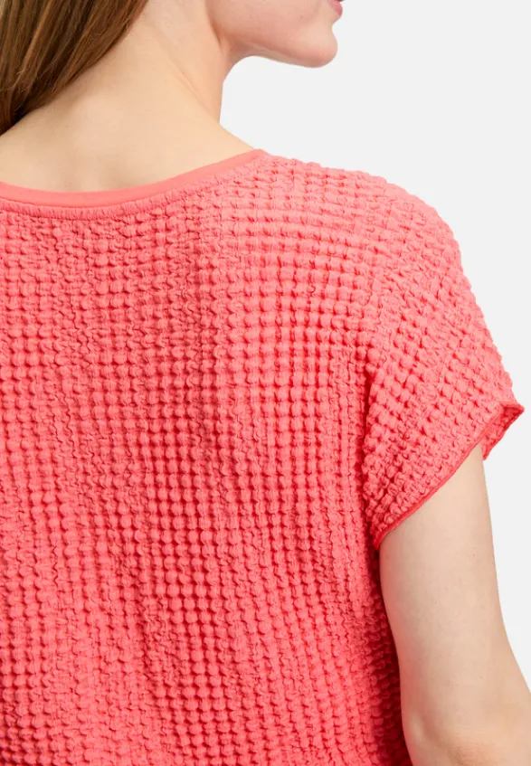 Betty Barclay Shirts*Strukturshirt mit U-Boot-Ausschnitt Hot Coral