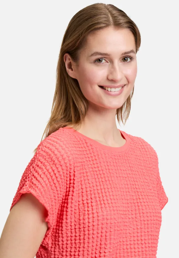 Betty Barclay Shirts*Strukturshirt mit U-Boot-Ausschnitt Hot Coral