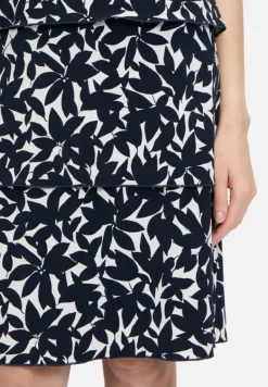 Betty Barclay Kleider*Stufenkleid kurzarm Dunkelblau/Weiß