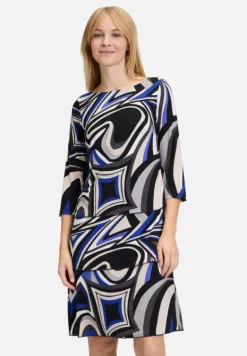 Betty Barclay Kleider*Stufenkleid mit 3/4 Arm Schwarz/Blau