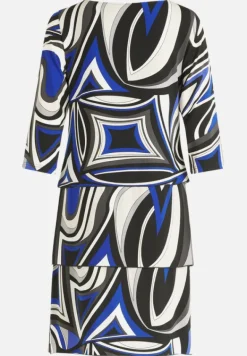 Betty Barclay Kleider*Stufenkleid mit 3/4 Arm Schwarz/Blau