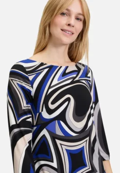 Betty Barclay Kleider*Stufenkleid mit 3/4 Arm Schwarz/Blau