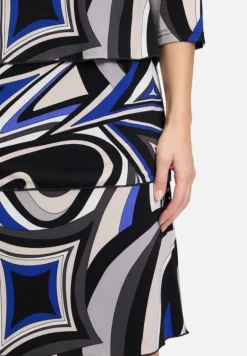 Betty Barclay Kleider*Stufenkleid mit 3/4 Arm Schwarz/Blau