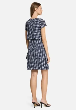 Betty Barclay Kleider|Festliche Mode*Stufenkleid mit U-Boot-Ausschnitt Dunkelblau/Weiß