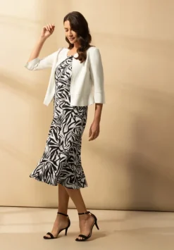 Betty Barclay Kleider|Festliche Mode*Stufenkleid weiter Ausschnitt Schwarz/Weiß