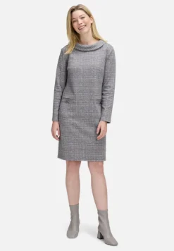 Betty Barclay Kleider*Sweatkleid mit Kragen Grau/Beige