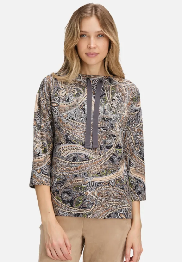 Betty Barclay Sweatshirts*Sweatshirt mit hohem Kragen Grau/Beige