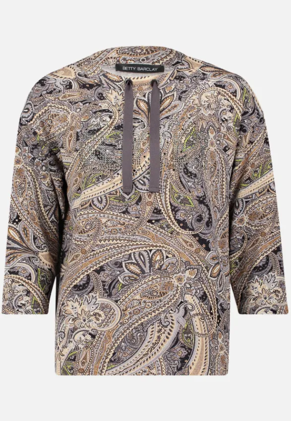 Betty Barclay Sweatshirts*Sweatshirt mit hohem Kragen Grau/Beige