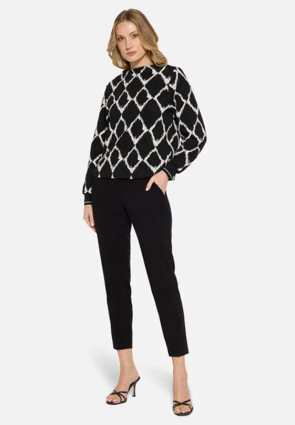 Betty Barclay Sweatshirts*Sweatshirt mit Rippbündchen Schwarz/Beige