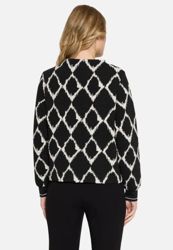 Betty Barclay Sweatshirts*Sweatshirt mit Rippbündchen Schwarz/Beige
