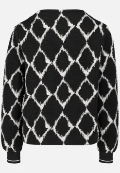 Betty Barclay Sweatshirts*Sweatshirt mit Rippbündchen Schwarz/Beige