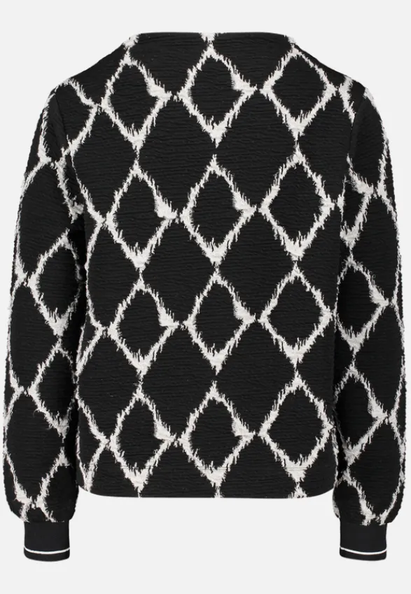 Betty Barclay Sweatshirts*Sweatshirt mit Rippbündchen Schwarz/Beige