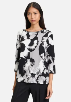 Betty Barclay Sweatshirts*Sweatshirt mit Rippenstruktur Schwarz/Weiß