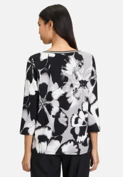 Betty Barclay Sweatshirts*Sweatshirt mit Rippenstruktur Schwarz/Weiß