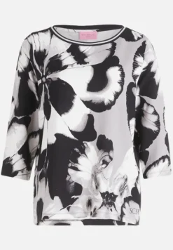 Betty Barclay Sweatshirts*Sweatshirt mit Rippenstruktur Schwarz/Weiß