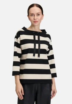 Betty Barclay Sweatshirts*Sweatshirt mit Stehkragen Schwarz/Beige