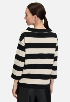 Betty Barclay Sweatshirts*Sweatshirt mit Stehkragen Schwarz/Beige