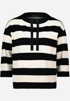 Betty Barclay Sweatshirts*Sweatshirt mit Stehkragen Schwarz/Beige