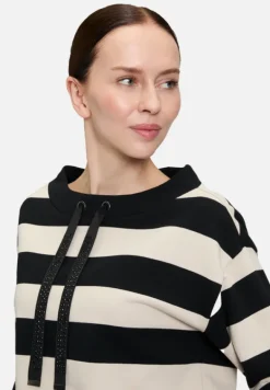 Betty Barclay Sweatshirts*Sweatshirt mit Stehkragen Schwarz/Beige