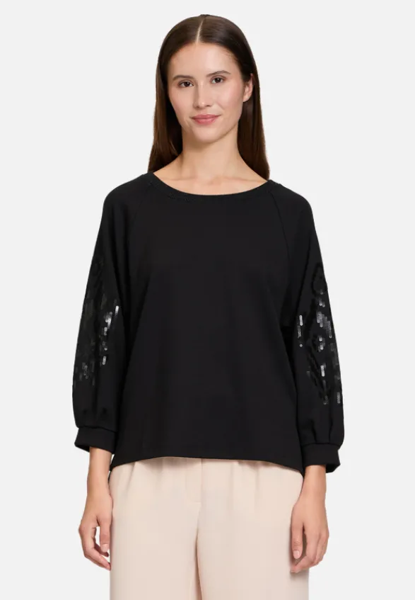 Betty Barclay Sweatshirts*Sweatshirt mit Trompetenärmeln Schwarz
