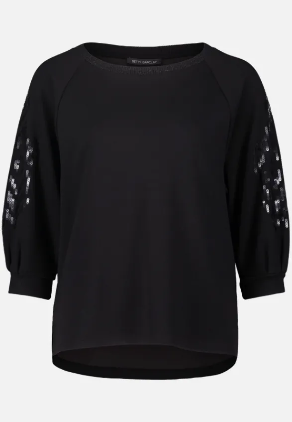 Betty Barclay Sweatshirts*Sweatshirt mit Trompetenärmeln Schwarz