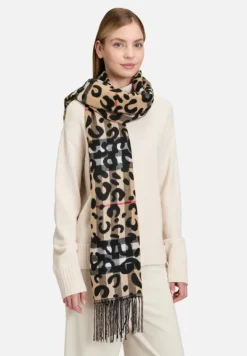 Betty Barclay Accessoires*Winterschal mit Fransen Camel/Black