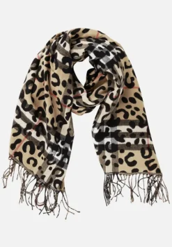 Betty Barclay Accessoires*Winterschal mit Fransen Camel/Black