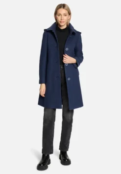 Betty Barclay Mäntel*Wollmantel mit abnehmbarer Kapuze Dark Blue Melange