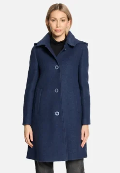 Betty Barclay Mäntel*Wollmantel mit abnehmbarer Kapuze Dark Blue Melange