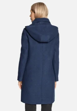 Betty Barclay Mäntel*Wollmantel mit abnehmbarer Kapuze Dark Blue Melange