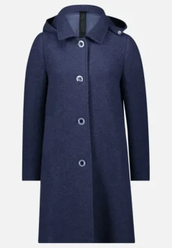 Betty Barclay Mäntel*Wollmantel mit abnehmbarer Kapuze Dark Blue Melange