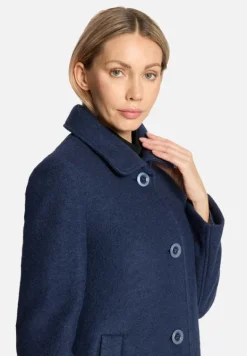 Betty Barclay Mäntel*Wollmantel mit abnehmbarer Kapuze Dark Blue Melange