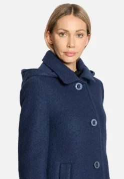 Betty Barclay Mäntel*Wollmantel mit abnehmbarer Kapuze Dark Blue Melange