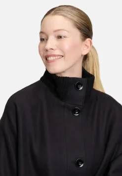 Betty Barclay Mäntel*Wollmantel mit Strickdetails Schwarz